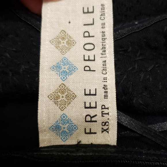 Free People Black Lacey Mini Dress Ruffled… - Picture 5 of 8